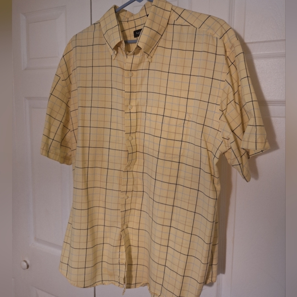 Van Heusen Men's Yellow Plaid Shirt
